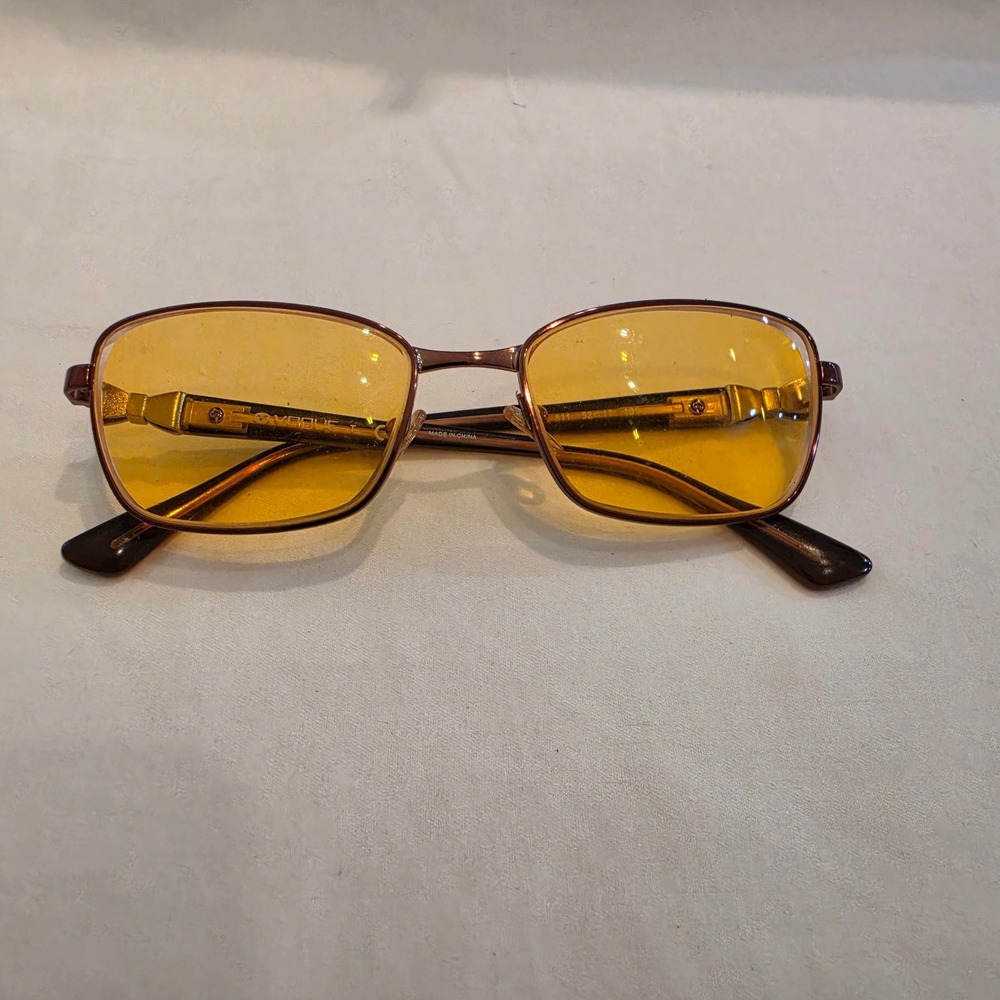 Vogue Eyeglasses Women 52-17-135 Brown Yellow VO 3938 Excellent Bow Detail